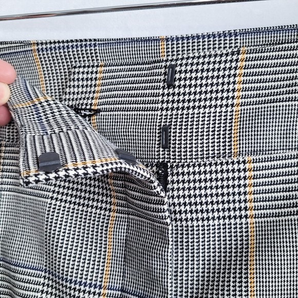 Veronica Beard Contrast Houndstooth Gray Cropped Ankle Pant Trousers Size 16 - Picture 5 of 6